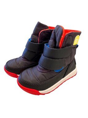 Sorel Whitney Boots Child Size 7 Adjustable Closure Poppy Jet Black NWOB Unisex